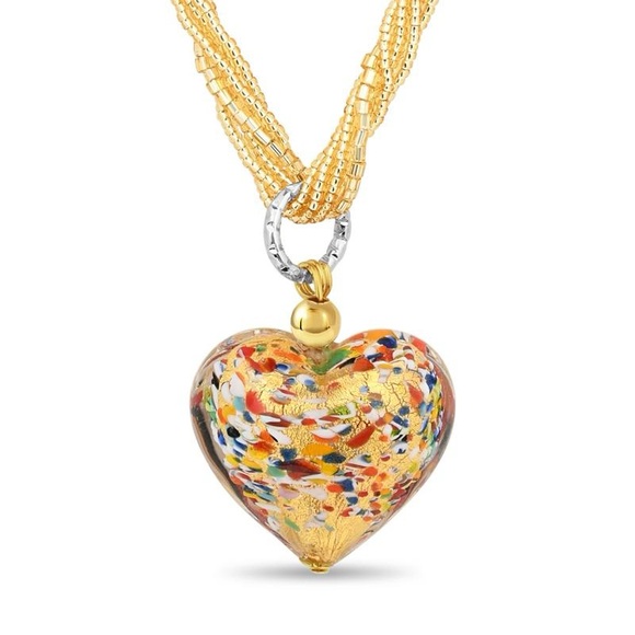 Murano Confetto Heart Pendant, Chain & Bracelet - Picture 2 of 11
